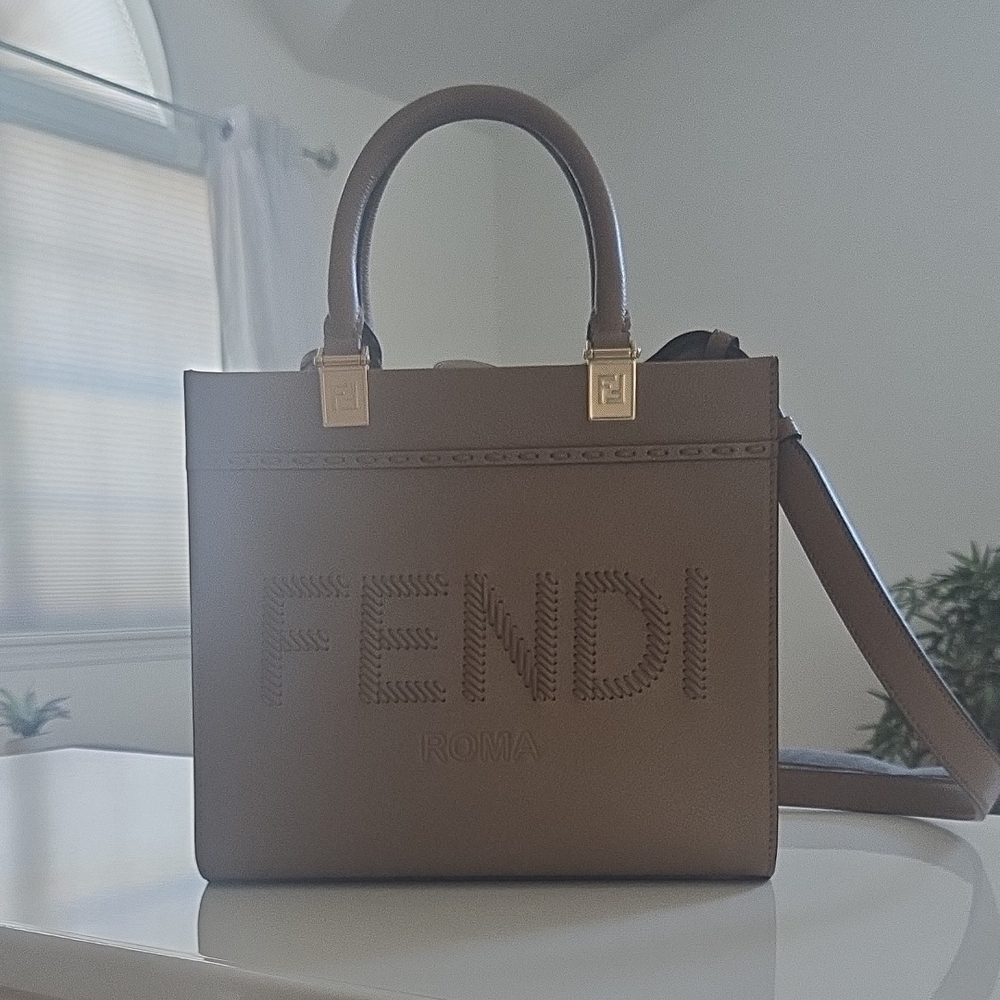 Fendi Tan Leather Tote Bag
